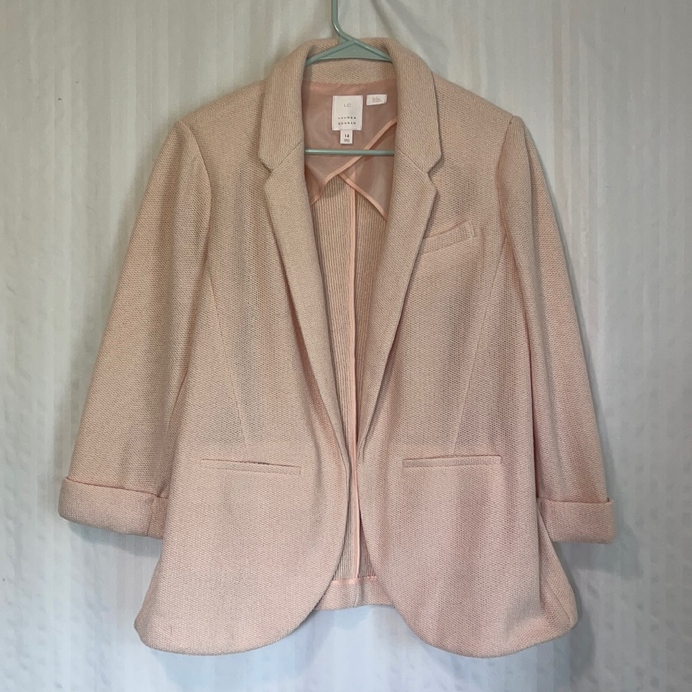 LAUREN CONRAD PINK KNIT BLAZER